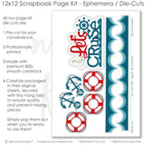 This Lets Cruise kit features — Cruise Scrapbook, Ocean Theme Layout, pastel paper embellishments and photo mats, acid-free double-sided scrapbook supplies, precut designs for memory journaling, 12x12 Page Kit, ready-to-glue title banners and photo frames, Cruise Embellishment, Nautical Kit, DIY Scrapbook Kit, coordinated background patterns and journaling spots, creative accents for scrapbook storytelling, Summer Photo Page, scrapbooking ephemera and cardstock cutouts
