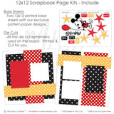 Magical Moments Boy scrapbook page kit includes two coordinated 12x12 printed base sheets with matching die cuts and embellishments. Designed for Disney memories and favorite photos.