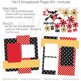 Magical Moments Girl scrapbook page kit includes two coordinated 12x12 printed base sheets with matching die cuts and embellishments. Designed for Disney memories and favorite photos.