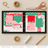 Merry And Bright scrapbook page kit shown in a memory album binder mockup with the finished two-page layout. A coordinated way to preserve Christmas memories and favorite photos.