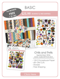 Chills and Thrills Monthly Subscription Box - Basic. main product presentation showing the September 2026 Basic monthly box contents.