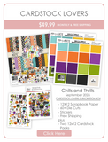 Chills and Thrills Monthly Subscription Box - Cardstock Lovers. main product presentation showing the September 2026 box with extra coordinating cardstock.