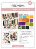 Chills and Thrills Monthly Subscription Box - Premium. main product presentation showing the September 2026 Premium box contents.