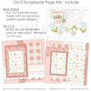 My First Christmas Pink scrapbook page kit includes two coordinated 12x12 printed base sheets with matching die cuts and embellishments. Designed for baby Christmas memories and favorite photos.