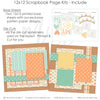 My First Tooth Blue scrapbook page kit includes two coordinated 12x12 printed base sheets with matching die cuts and embellishments. Designed for first tooth memories and favorite photos.