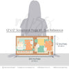 My First Tooth Blue 12x12 scrapbook page kit size reference image showing the scale of the coordinated two-page layout, printed papers, and embellishments for first tooth memories and favorite photos.