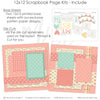 My First Tooth Pink scrapbook page kit includes two coordinated 12x12 printed base sheets with matching die cuts and embellishments. Designed for first tooth memories and favorite photos.