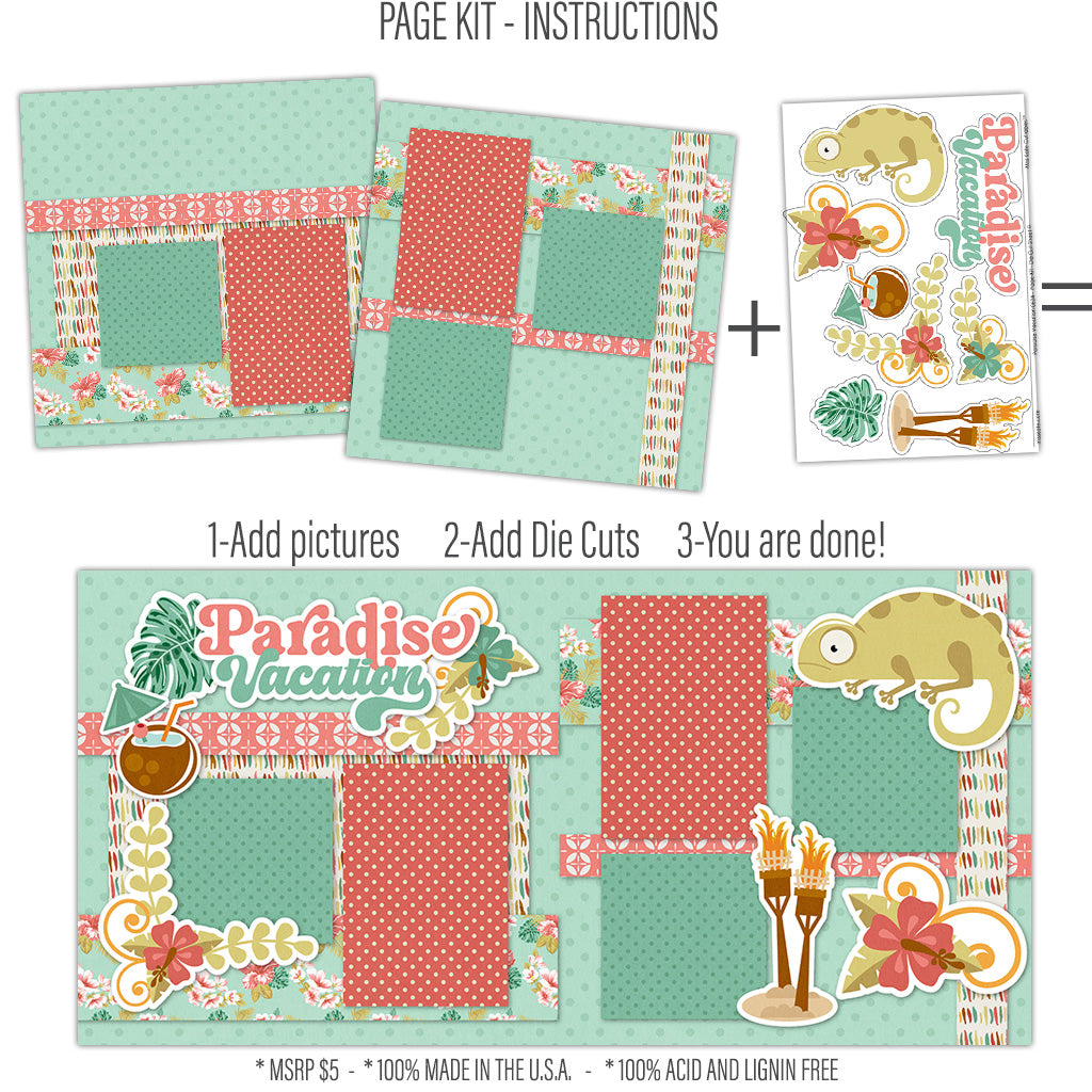 Paradise Vacation - Pet Scrapbook 12x12 Page Kit – MISS KATE