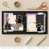 Capture special moments with the Scaredy Cat layout — black cat scrapbook, acid-free double-sided scrapbook supplies, 12x12 scrapbook kit, diy scrapbook kit, scrapbooking ephemera and cardstock cutouts, precut designs for memory journaling, halloween scrapbook, seasonal scrapbook page kits and die cuts, layered die cut titles for themed layouts, handmade elements for DIY photo albums, cute scrapbook, scrapbook craft kit, creative accents for scrapbook storytelling
