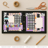 A Fangtastic Halloween scrapbook page kit — acid-free double-sided scrapbook supplies, candy corn scrapbook, halloween crafts, seasonal scrapbook page kits and die cuts, precut designs for memory journaling, scrapbooking ephemera and cardstock cutouts, ready-to-glue title banners and photo frames, 12x12 scrapbook kit, handmade elements for DIY photo albums, scrapbook craft kit, cute scrapbook, layered die cut titles for themed layouts, diy scrapbook kit
