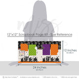 A Haunting We Will Go scrapbook page kit — Witch Hat Scrapbook, coordinated background patterns and journaling spots, Family Scrapbook, 12x12 Page Kit, Fall Scrapbook, Halloween Scrapbook, Haunted House Layout, Ghost Scrapbook, creative accents for scrapbook storytelling, handmade elements for DIY photo albums, scrapbooking ephemera and cardstock cutouts, Halloween Paper, DIY Scrapbook, layered die cut titles for themed layouts, Memory Book Kit
