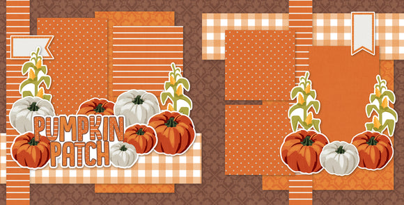 Pumpkin Patch scrapbook page kit — Farmhouse Scrapbook, 12x12 Scrapbook Kit, Pumpkin Die Cuts, Autumn Scrapbook Layout, Seasonal Scrapbook Kit, layered die cut titles for themed layouts, seasonal scrapbook page kits and die cuts, Harvest Scrapbook Pages, Fall Scrapbook Pages, creative accents for scrapbook storytelling, Rustic Scrapbook Kit, scrapbooking ephemera and cardstock cutouts, coordinated background patterns and journaling spots, pastel paper embellishments and photo mats
