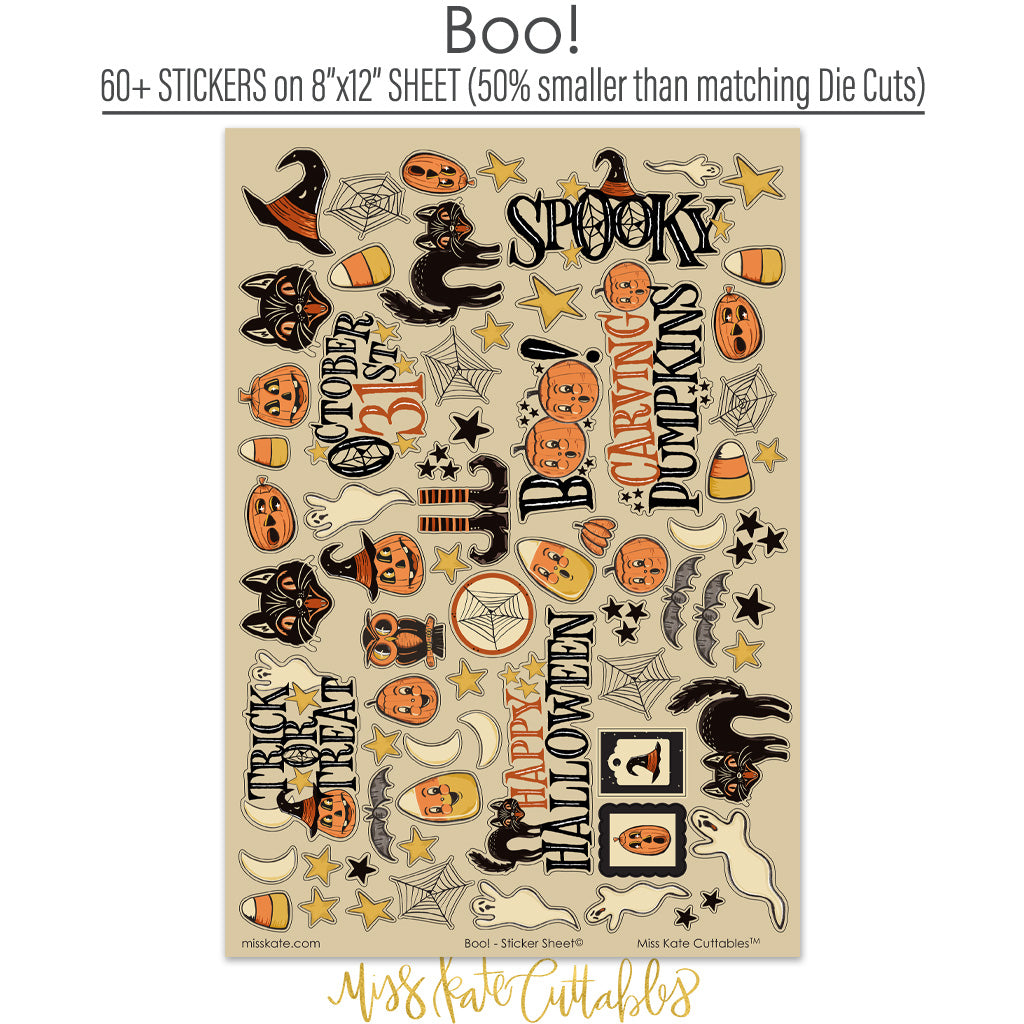 Boo! Halloween Stickers - Perfect for Scrapbooking, Cards & Crafts ...