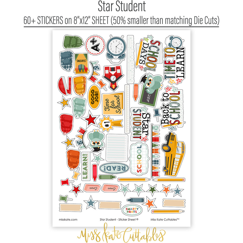 Star Student Sticker Sheet Vibrant Designs for Your School Days – MISS KATE