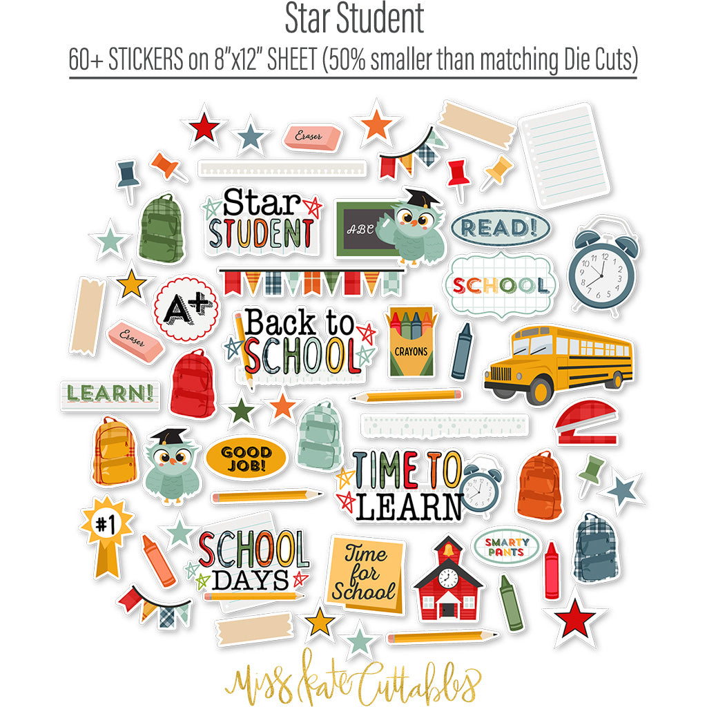 Star Student Sticker Sheet Vibrant Designs for Your School Days – MISS KATE