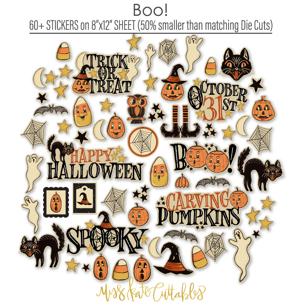 Boo! Halloween Stickers - Perfect for Scrapbooking, Cards & Crafts ...