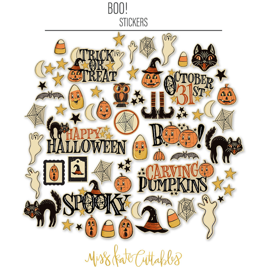 Boo! Halloween Stickers - Perfect for Scrapbooking, Cards & Crafts ...