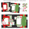 Santa And Me 12x12 scrapbook page kit instruction image showing the completed two-page layout and placement of coordinating papers, die cuts, and photo areas. Designed for Santa memories and favorite photos.