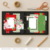 Santa And Me scrapbook page kit shown in a memory album binder mockup with the finished two-page layout. A coordinated way to preserve Santa memories and favorite photos.