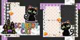 Scaredy Cat scrapbook page kit — halloween crafts, scrapbooking ephemera and cardstock cutouts, acid-free double-sided scrapbook supplies, pastel paper embellishments and photo mats, layered die cut titles for themed layouts, diy scrapbook kit, cute scrapbook, halloween scrapbook, black cat scrapbook, precut designs for memory journaling, ready-to-glue title banners and photo frames, creative accents for scrapbook storytelling, scrapbook craft kit
