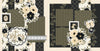 Two-page Sisters scrapbook layout featuring black floral paper, cream floral paper, olive green photo mats, taupe polka dots, black lattice pattern, cream dotted background, black leafy pattern, cream rose clusters. Designed for Sister Memories, Sisters Scrapbook Page Kit, black flower clusters, olive green leaves, sisters title die cut, bird postage stamp, floral postage stamp, cream butterfly, black butterfly, decorative lace border, large floral clusters, vintage bird frame.