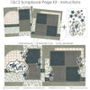 Finished So Cute Green photo layout showing gray polka dots, dark plaid strips, olive green stars, dark teal stars, leafy branch accents, layered star clusters, so cute title, mixed typography title. Designed for Green Scrapbook Page Kit, Cute Photo Scrapbook Layout, arched plaid panel, floral paper blocks, white outlined die cuts, sage green background, dark teal accents, cream plaid pattern, small blue floral pattern.