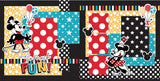 So Much Fun scrapbook page kit — pastel paper embellishments and photo mats, layered die cut titles for themed layouts, handmade elements for DIY photo albums, scrapbooking ephemera and cardstock cutouts, park scrapbook, disney kit, 12x12 disney, cartoon scrapbook, coordinated background patterns and journaling spots, red black layout, creative accents for scrapbook storytelling, minnie layout, mickey layout, mickey die cuts, magical layout, disney birthday
