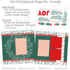 So Much Joy scrapbook page kit includes two coordinated 12x12 printed base sheets with matching die cuts and embellishments. Designed for Christmas memories and favorite photos.