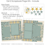 So Much Love Blue scrapbook page kit includes two coordinated 12x12 printed base sheets with matching die cuts and embellishments. Designed for love memories and favorite photos.