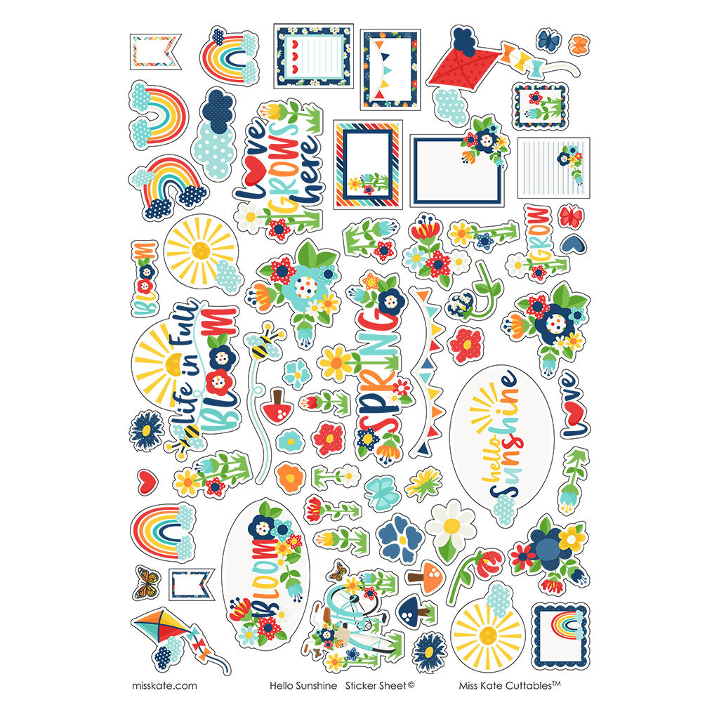 Sunshine Sticker Studio Hello Sunshine Stickers - For Spring, Summer, April, Park – MISS KATE