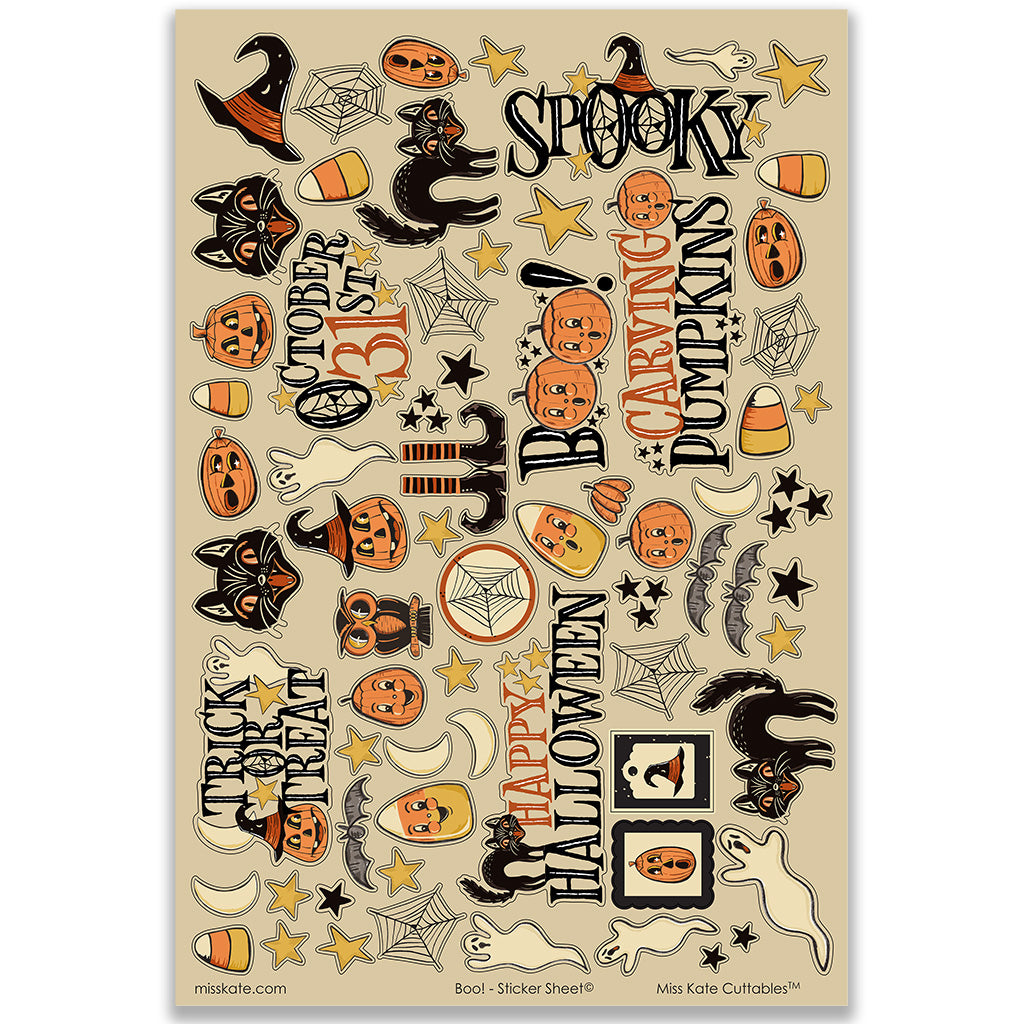 Boo! Halloween Stickers - Perfect for Scrapbooking, Cards & Crafts ...