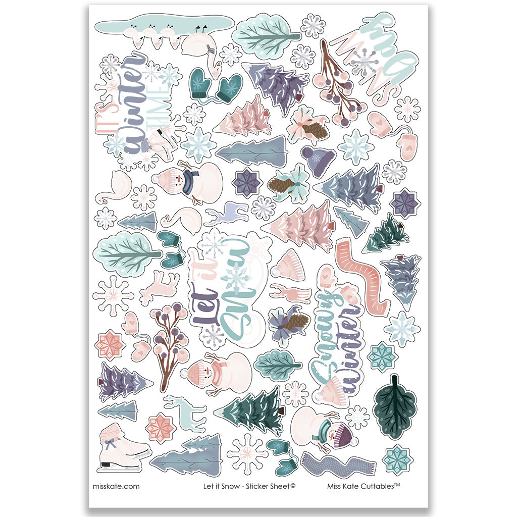 Let it Snow - Stickers - Miss Kate Designs – MISS KATE