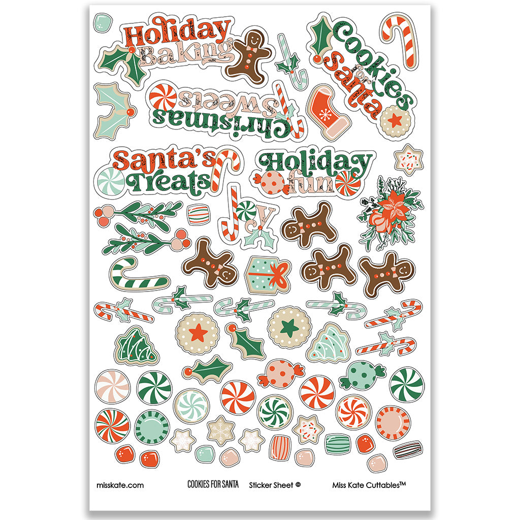 Cooies Box Sticker Cookies for Santa Stickers - for Santa, Christmas, candy canes – MISS KATE
