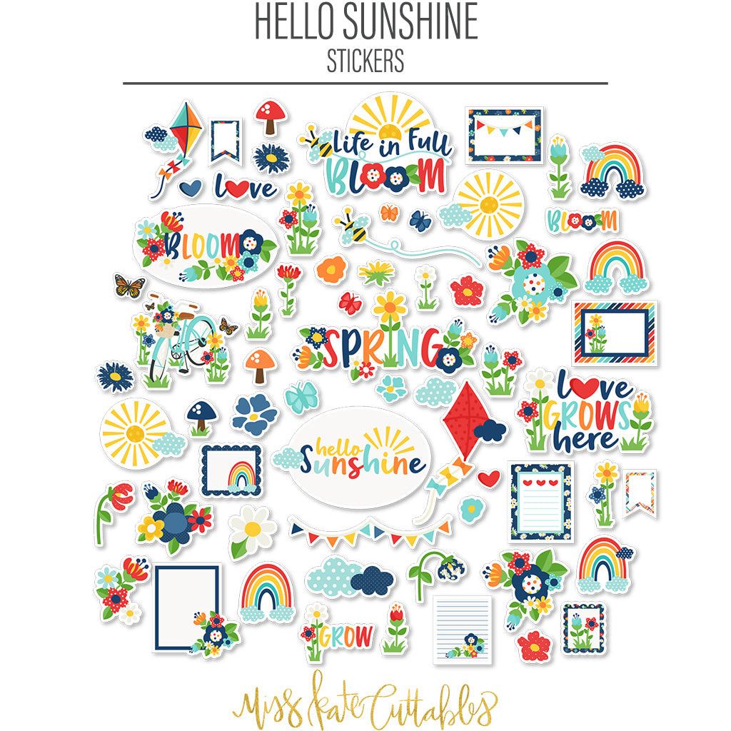 Sunshine Sticker Studio Hello Sunshine Stickers - For Spring, Summer, April, Park – MISS KATE