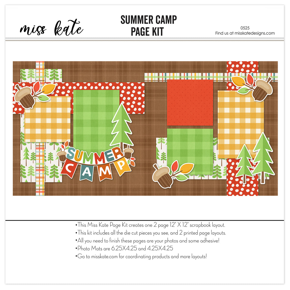 Summer Camp - Summer Vacation Scrapbook 12x12 Page Kit – MISS KATE