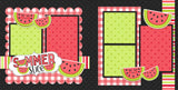 Summer Slice scrapbook page kit — pastel paper embellishments and photo mats, diy scrapbook, watermelon scrapbook, 12x12 page kit, summer layout, precut designs for memory journaling, acid-free double-sided scrapbook supplies, layered die cut titles for themed layouts, paper craft kit, handmade elements for DIY photo albums, summer scrapbook, coordinated background patterns and journaling spots, scrapbook kit, scrapbook embellish, scrapbooking ephemera and cardstock cutouts
