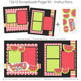 Mark the moment using our Summer Slice page kit — scrapbook supplies, kids scrapbook, bright scrapbook, scrapbook embellish, precut designs for memory journaling, ready-to-glue title banners and photo frames, family scrapbook, seasonal scrapbook page kits and die cuts, watermelon scrapbook, scrapbook kit, layered die cut titles for themed layouts, 12x12 page kit, acid-free double-sided scrapbook supplies, pastel paper embellishments and photo mats
