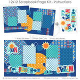 Mark the moment using our Sun Splash Swim page kit — layered die cut titles for themed layouts, ready-to-glue title banners and photo frames, Colorful Page Kit, Memory Scrapbook, Pink Birthday Album, 12x12 Scrapbook, Birthday Scrapbook, Banner Stickers, precut designs for memory journaling, scrapbooking ephemera and cardstock cutouts, DIY Scrapbook Kit, Balloon Stickers, pastel paper embellishments and photo mats, coordinated background patterns and journaling spots
