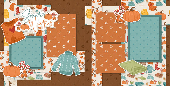 Sweater Weather scrapbook page kit — scrapbooking ephemera and cardstock cutouts, pastel paper embellishments and photo mats, precut designs for memory journaling, layered die cut titles for themed layouts, family scrapbook kit, pumpkin patch pages, 12x12 scrapbook, ready-to-glue title banners and photo frames, autumn memories kit, handmade elements for DIY photo albums, autumn scrapbook, seasonal scrapbook page kits and die cuts, creative accents for scrapbook storytelling
