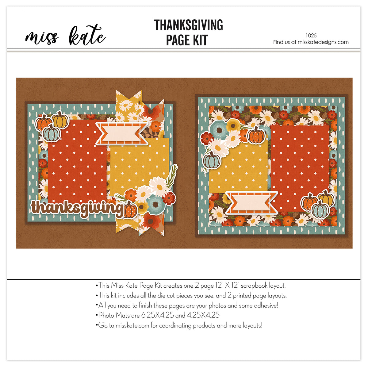 Thanksgiving - 12x12 Scrapbook Page Kit | Give Your Memories a Home ...