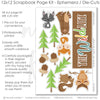 Miss Kate’s 12x12 scrapbook layout kit The Wild Life features forest animals, bold patterns, journaling space, acorn die cuts, tree ephemera, colorful photo mats, polka dots, woodgrain, and plaid backgrounds great for boy or girl outdoor adventures, scout trips, camping memories, autumn photos, DIY albums, wildlife journaling, layering designs, and paper crafts