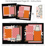 Mark the moment using our Too Cute To Spook page kit — Halloween Kit, Scrapbook Supplies, Ghost Scrapbook, layered die cut titles for themed layouts, coordinated background patterns and journaling spots, Halloween Scrapbook, creative accents for scrapbook storytelling, seasonal scrapbook page kits and die cuts, acid-free double-sided scrapbook supplies, 12x12 Page Kit, Spooky Scrapbook, Cute Ghost Scrapbook, handmade elements for DIY photo albums
