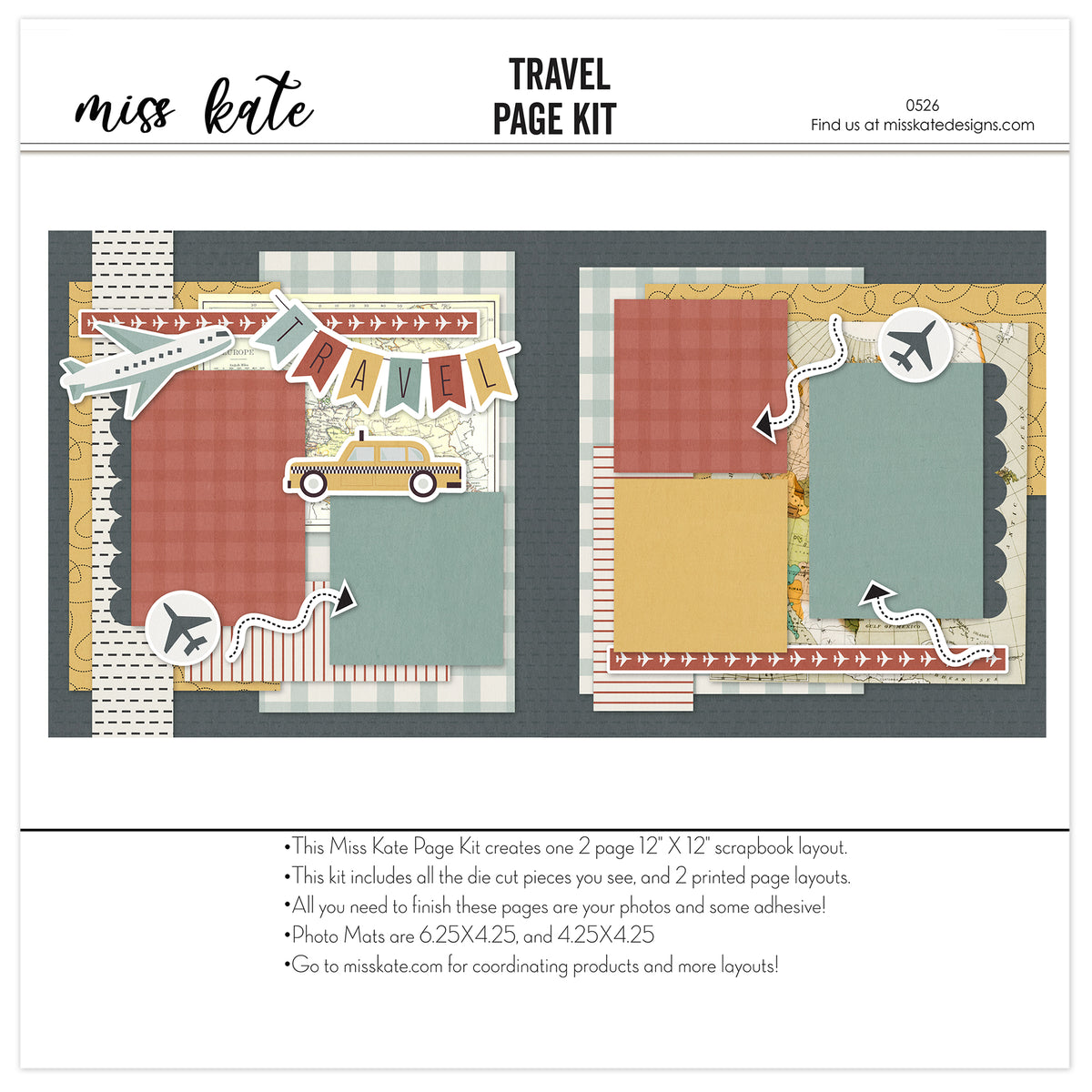 Travel - Travel Memories Scrapbook 12x12 Page Kit – MISS KATE