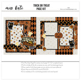 Trick Or Treat scrapbook page kit — layered die cut titles for themed layouts, precut designs for memory journaling, handmade elements for DIY photo albums, acid-free double-sided scrapbook supplies, scrapbooking ephemera and cardstock cutouts, pastel paper embellishments and photo mats, coordinated background patterns and journaling spots, ready-to-glue title banners and photo frames, seasonal scrapbook page kits and die cuts, creative accents for scrapbook storytelling
