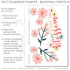 You Make Me Blossom scrapbook die cuts and ephemera sheet featuring coral flower pattern, pastel plaid strip, small pink bud pattern, coral photo mats, pink daisy die cuts, and cream daisy die cuts. Coordinating paper embellishments for relationship memories and favorite photos.