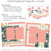You Make Me Blossom scrapbook page kit includes two coordinated 12x12 printed base sheets with matching die cuts and embellishments. Designed for relationship memories and favorite photos.