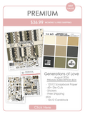 Generations of Love Monthly Subscription Box - Premium. main product presentation showing the Premium monthly box contents.