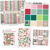 A Very Vintage Christmas Bundle, main product image, showing complete coordinated paper craft set with 12x12 papers, 6x6 papers, cardstock, die cuts, and stickers for layouts, cards, albums, journals, and keepsakes. Buyer theme: Complete Vintage Christmas Scrapbook Bundle & Craft Set. A Very Vintage Christmas complete scrapbook bundle with 12x12 paper, 6x6 paper, coordinating cardstock, stickers and die cuts