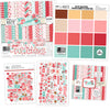 Be My Valentine Bundle, main product image, showing complete coordinated paper craft set with 12x12 papers, 6x6 papers, cardstock, die cuts, and stickers for layouts, cards, albums, journals, and keepsakes. Buyer theme: Complete Valentine Scrapbook Bundle for Memories. Be My Valentine complete scrapbook bundle with 12x12 paper, 6x6 designs, cardstock, die cuts and stickers in a romantic red, pink, aqua and teal palette