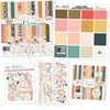 Bloom and Grow Bundle, main product image, showing complete coordinated paper craft set with 12x12 papers, 6x6 papers, cardstock, die cuts, and stickers for layouts, cards, albums, journals, and keepsakes. Buyer theme: Complete Spring Floral Paper Craft Bundle. Bloom and Grow complete scrapbook bundle with 12x12 floral paper, 6x6 paper, coordinating cardstock, stickers and die cuts. Color palette includes Coral pink, blush, peach, mustard gold, cream, sage, dusty teal, deep teal and warm taupe